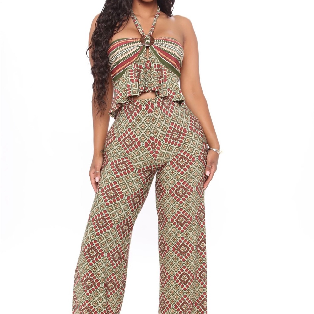Fashion Nova Lucky One Pant Set M